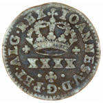 D. João V Meio Tostão (50 Réis) n/d, coroa de 5 arcos, prata